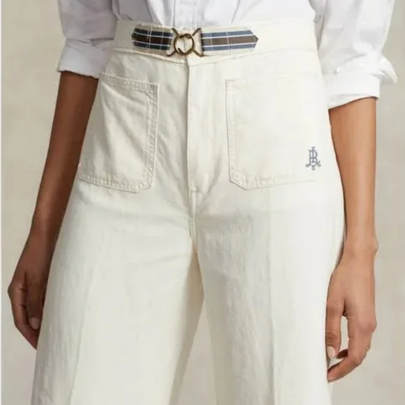 Polo Ralph Lauren wide leg hemp pants in natural sz 10.